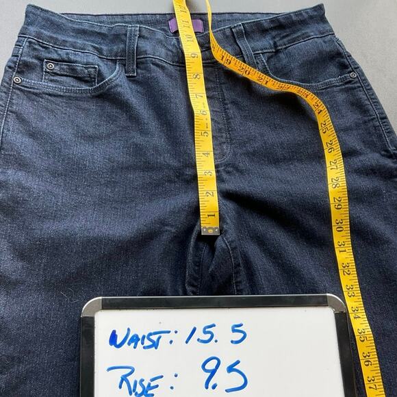 NYDJ Dark Wash Straight Leg Mid Rise Jeans Size 10 - Picture 9 of 11